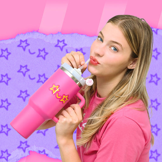 Sydney Morgan Pink 40oz Tumbler With Star Emoji